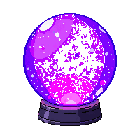 crystal ball purple glowing stand