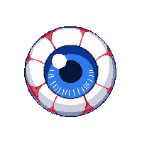 eyeball single bloodshot blue iris