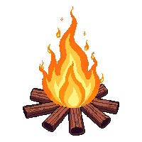 fire small orange campfire flames