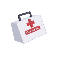 first aid kit red cross white box