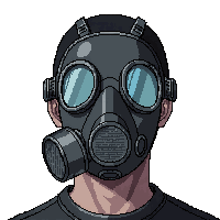 gas mask dark rubber filter breathing
