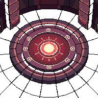 magic circle red glowing runes floor