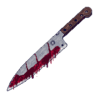 meat cleaver silver blade blood
