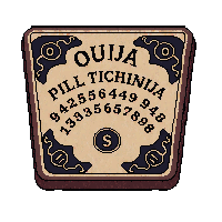 ouija board brown letters planchette