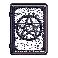 spell book dark leather pentagram cover