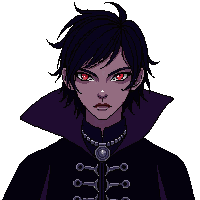 vampire dark cape red eyes fangs