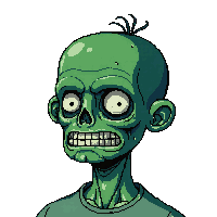 zombie green skin torn shirt shambling