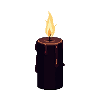 Black Candle Dark Wax Candle Flame 001 2026 02 20T21 42 17 — free pixel art sprite from Horror Items 100