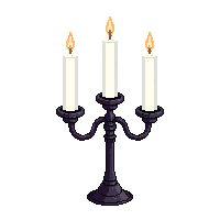 Candelabra Three Candles Holder 003 2026 02 20t21 42 17 — free pixel art sprite from the Horror Items 100 collection, transparent PNG