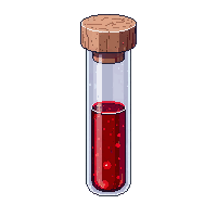 blood vial small glass tube red cork