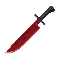 bloody machete large steel blade red stained