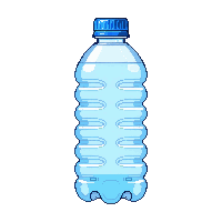bottled water plastic clear blue cap