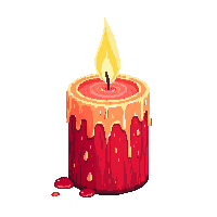 candle red wax dripping flame ritual