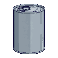 canned food tin silver label survival