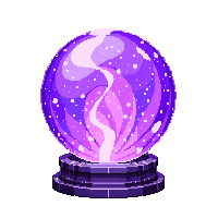 crystal ball purple swirling mist glass stand