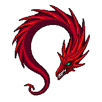 demon horn red curved twisted single