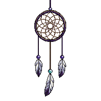 dreamcatcher web feathers beads string hung