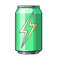 energy drink can green lightning bolt label