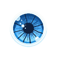 eyeball single large bloodshot blue iris