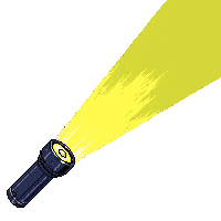 flashlight black rubber yellow beam batteries