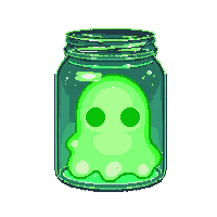 ghost ectoplasm green glowing blob jar