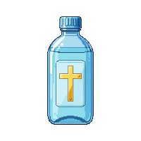 holy water bottle clear cross label blessed