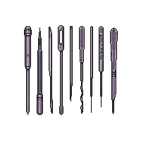 lockpick set thin metal tools leather