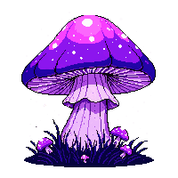 mushroom purple glowing bioluminescent magic