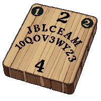 ouija board planchette letters numbers wood