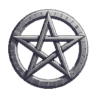 pentagram medallion silver five point star