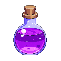 purple potion bottle swirling liquid mystic
