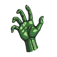 severed hand green zombie reaching fingers