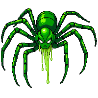 spider fang dripping venom green sharp