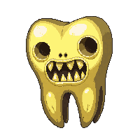 zombie tooth rotten yellow sharp single