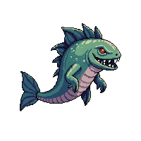 Creature From Lagoon Fish Man Swamp 013 — free pixel art sprite from Horror Kit