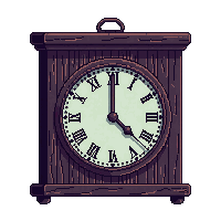 Cursed Clock Stopped Hands 016 — free pixel art sprite from Horror Kit