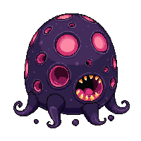 Shoggoth Amorphous Blob Many Mouths 011 — free pixel art sprite from Horror Kit