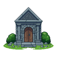 Graveyard Mausoleum Stone Crypt 009 — free pixel art sprite from Horror Kit