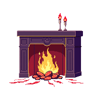 Haunted Fireplace Dark Hearth Ghost Fire 004 — free pixel art sprite from Horror Kit