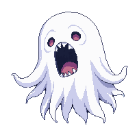Banshee Floating White Hair Screaming Ghostly Wail — free pixel art sprite from Horror Pro
