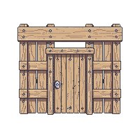 Barricade Wooden Boards Nails Door Reinforced — free pixel art sprite from Horror Pro