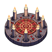 Blood Ritual Circle Candles Symbols Floor Stone — free pixel art sprite from Horror Pro