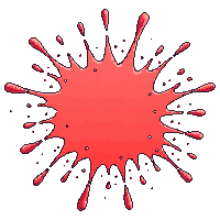blood splatter impact red droplets wall surface
