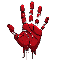 bloody handprint smear red wall desperate