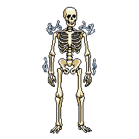 Bone Collector Skeleton Wearing Bone Armor Trophies — free pixel art sprite from Horror Pro