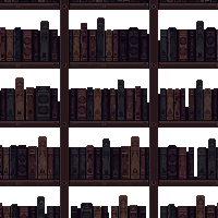 Bookshelf Ancient Tomes Leather Dusty Cobweb Dark — free pixel art sprite from Horror Pro