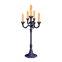 Candelabra Tall Iron Floor Standing Dripping Wax — free pixel art sprite from Horror Pro