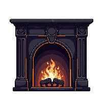 fireplace cold ash manor dark ornate mantle