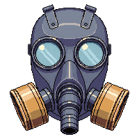 Gas Mask Filter Breathing Protection Rubber Straps — free pixel art sprite from the Horror Pro collection, transparent PNG