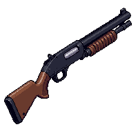Shotgun Pump Action Shells Weapon Firearm Defensive — free pixel art sprite from the Horror Pro collection, transparent PNG
